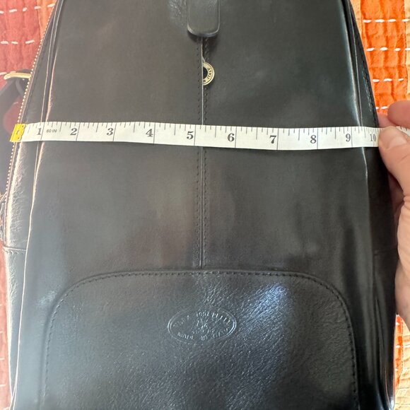 Sleek Black Leather Backpack with Glossy Finish - Picture 8 of 8